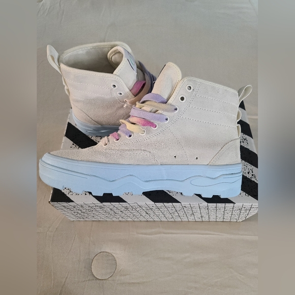 Vans Sentry WC Tan & Pastel Blue High Top Shoe - Picture 5 of 6